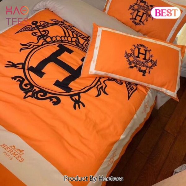 Hermes Orange Premium Luxury Brand Bedding Set Home Decor