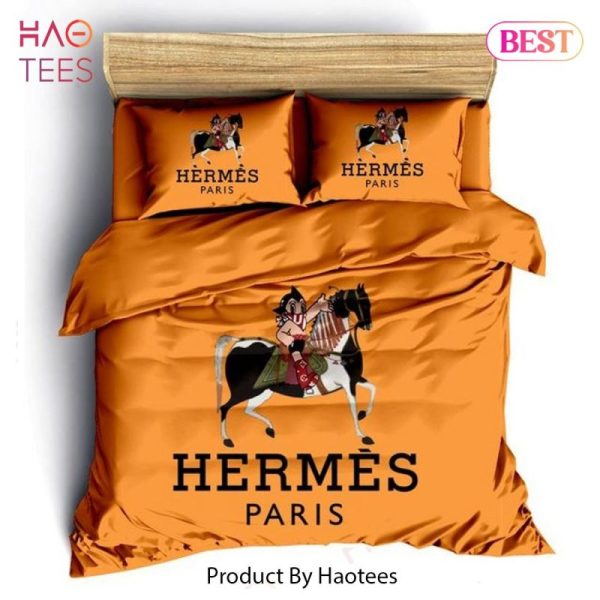 Hermes Paris Luxury Brand Fashion  Bedding Set Bedspread Duvet Cover Set