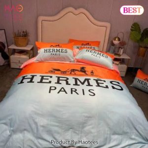 Hermes Paris Orange Grey Luxury Brand Premium Bedding Set Bedspread Duvet Cover Set Home Decor