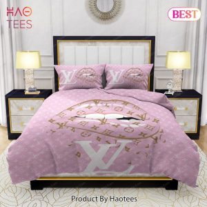 Lips With Louis Vuitton Pattern Bedding Sets Bed Sets