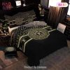 Louis Vuitton Black Gold Luxury Brand High-End Bedding Set LV Home Decor