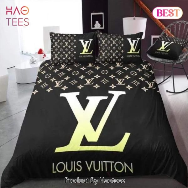 Louis Vuitton Black Luxury Brand High-End Bedding Set LV Home Decor