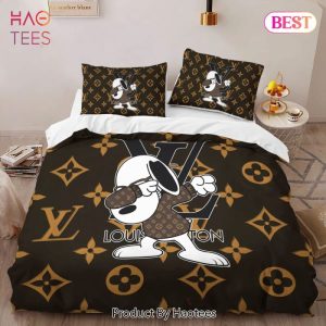 Louis Vuitton Dabbing Snoopy Luxury Brand Bedding Set Bedspread Duvet Cover Set Home Decor