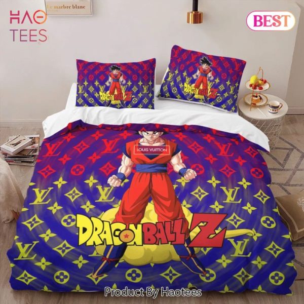 Louis Vuitton Dragon Ball Hot Luxury Logo Brand Bedding Set Bedspread Duvet Cover Set Home Decor