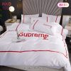 Louis Vuitton Supreme White Fashion Luxury Brand Bedding Set Home Decor