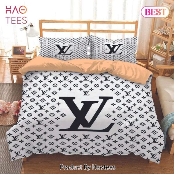 Louis Vuitton White Luxury Fashion Brand Bedding Set