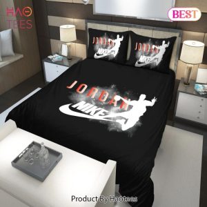 Nike Jordan Black Fashion Luxury Brand Premium Bedding Set Home Decor