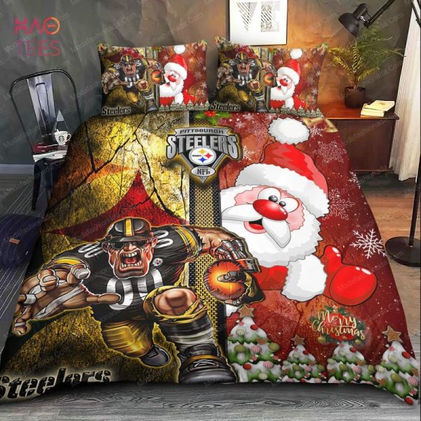 Pittsburgh Steelers Christmas Santa Claus Bedding Sets