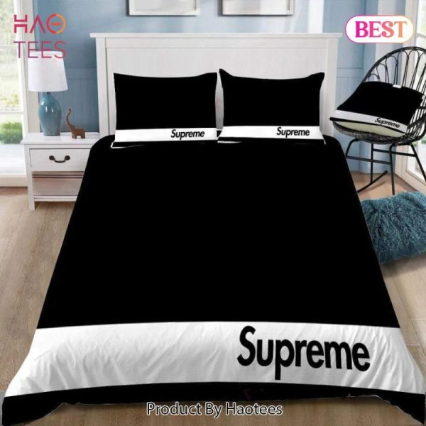 Supreme Black White Luxury Brand Premium Bedding Set Home Decor