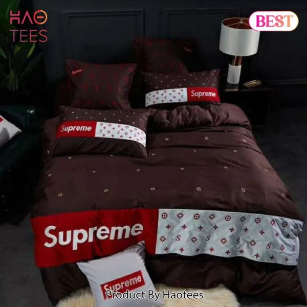 Supreme Brown Luxury Brand Premium Bedding Set Duvet Cover Home Decor