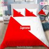 Supreme Logo Red White Luxury Brand Bedding Set Duvet Cover Home Decor