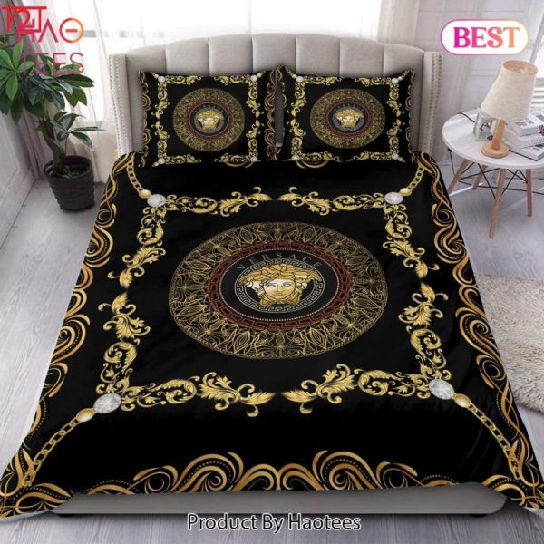 Versace Bedding Set Duvet Cover Bedroom Sets Luxury Brand Bedding Black Gold New Fashion