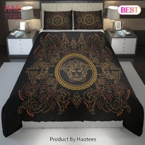 Versace Black Fashion Luxury Brand Bedding Set Bedspread Duvet Cover Set