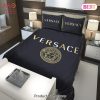 Versace Black Premium Fashion Luxury Brand Bedding Set Bedspread Duvet Cover Set