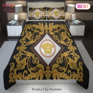 Versace Golden Fashion Luxury Brand Bedding Set Bedspread Duvet Cover Set