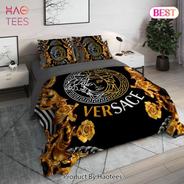 Versace Golden Luxury Brand High End Premium Bedding Set Home Decor