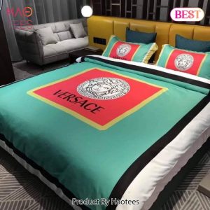 Versace Green Red Luxury Brand Bedding Set Home Decor