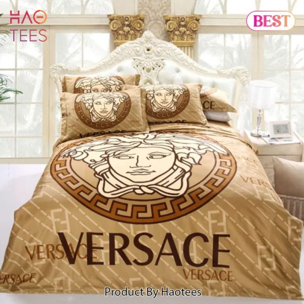 Versace Logo Luxury Brand High-End Bedding Set Home Decor