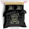 Versace Medusa Pattern Black Luxury Brand Premium Bedding Set Duvet Cover Home Decor