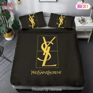 Yves Saint Laurent Black Luxury Brand Premium Bedding Set Bedspread Duvet Cover Set Home Decor