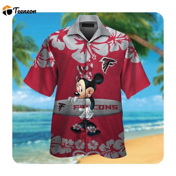 Atlanta Falcons Minnie Mouse Short Sleeve Button Up Tropical Aloha Hawaiian Shirts NFL