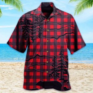 Bear Buffalo Check Hawaiian Shirt 3D Summer Gifts