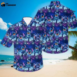 Blue Dog Hawaiian Summer Vacation Shirt