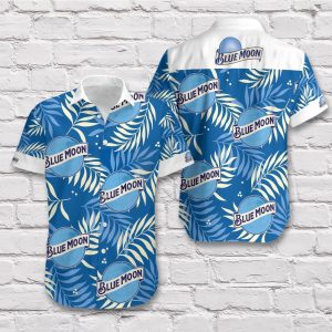 Blue Moon Beer Blue Tropical Vibe Hawaiian Shirt