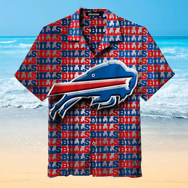 Buffalo Bills Baseball Letter Print Hawaiian Shirt