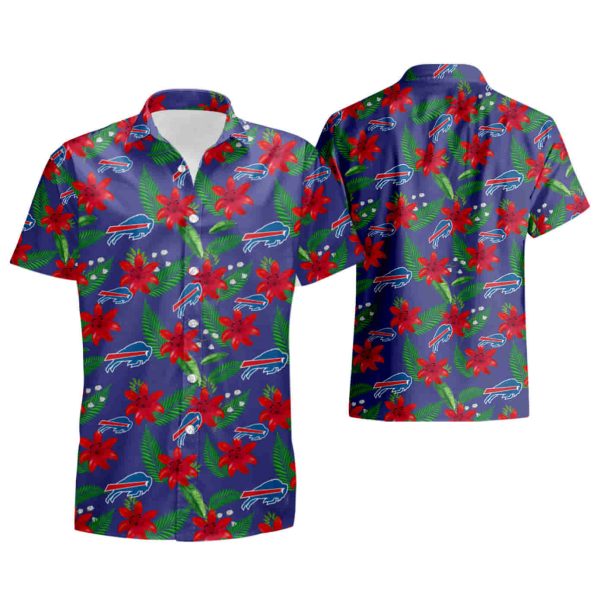 Buffalo Bills Hawaiian Shirt Floral Button Up Slim Fit Body summer shirt