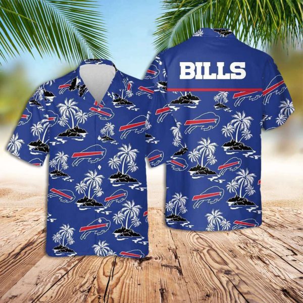 Buffalo Bills Hawaiian Shirt Trees And Island Hawaiian Shirt