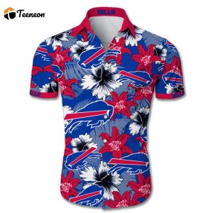 Buffalo Bills Hawaiian Shirt tropical flower beach