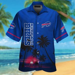 Buffalo Bills Short Sleeve Button Up Tropical Aloha Hawaiian Shirt Set for Men Women Gift for Fans