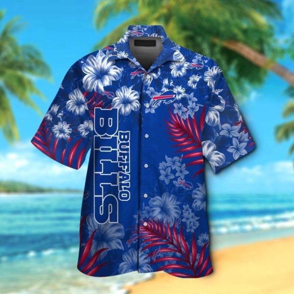 Buffalo Bills Short Sleeve Button Up Tropical Aloha Hawaiian Shirt Set for Men Women Gift for Fans