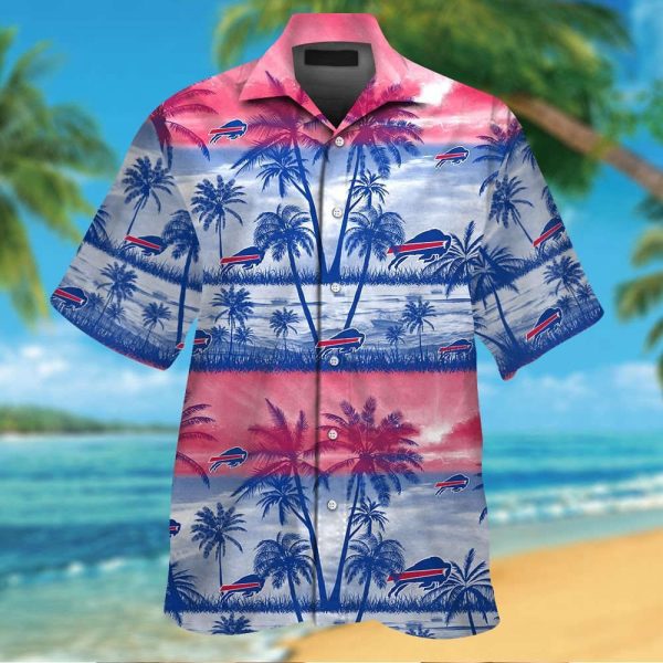 Buffalo Bills Short Sleeve Button Up Tropical Aloha Hawaiian Shirt Set for Men Women Gift for Fans