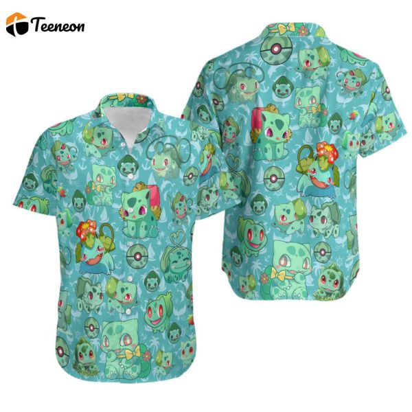 Bulbasaur Pattern Hawaiian Shirt