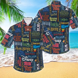 Classic Movie Name Line Up 3D All Over Printed Hawaiian Shirt