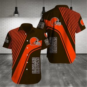 Cleveland Browns Hawaiian Shirts Pattern Stripe