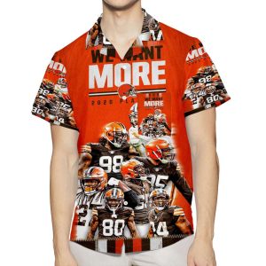 Cleveland Browns Players We Want More 2 3D All Over Print Summer Beach Hawaiian Shirt With Pocket