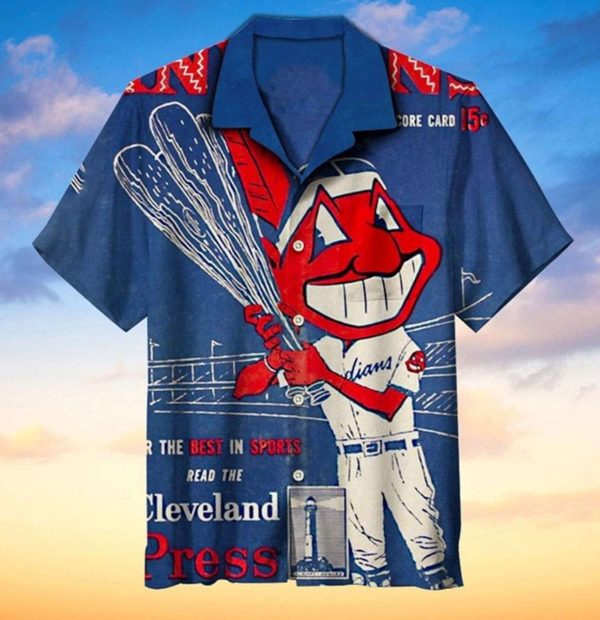 Cleveland Indians Hawaiian Shirts 3d All Over Print Hawaiian Shirt Set for Men Women Kids