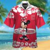 Cleveland Indians Minnie Mouse Short Sleeve Button Up Tropical Aloha Hawaiian Shirt Set for Men Women Kids