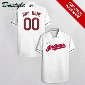 Cleveland Indians Personalized White Hawaiian Shirt