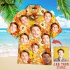 Custom Face On Orange Sunflowers Custom Hawaiian Shirt