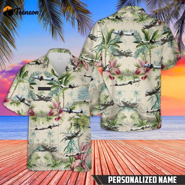 Custom Name US Navy Lockheed P-3 Orion Hawaiian Shirt Gift for Dad Father Days