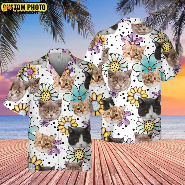 Custom Photo Cat Hawaiian Shirt