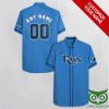 Customized Tampa Bay Rays Blue With Dark Blue Stripes And Hawaiian Shirt