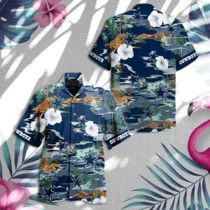 Dallas Cowboy Hawaiian Shirt Sea Palm Flower Hawaiian Shirt