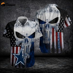 Dallas Cowboys American Flag And Skull 3D Hawaiian Shirt