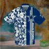 Dallas Cowboys Dark Blue And White Flowers Hawaiian Shirt