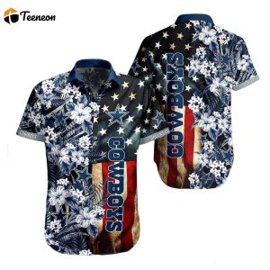 Dallas Cowboys NFL US Flag Graphic Hawaiian Shirt